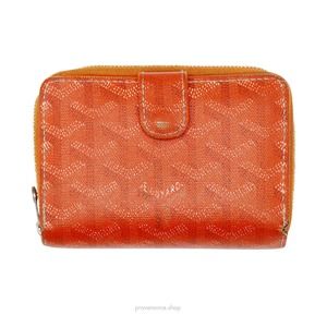 🔴 Compact Trifold Wallet - Orange Goyardine